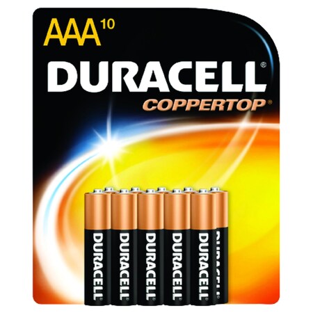 Duracell Coppertop AAA Alkaline Batteries 10 pk Carded, 10PK MN2400B10Z